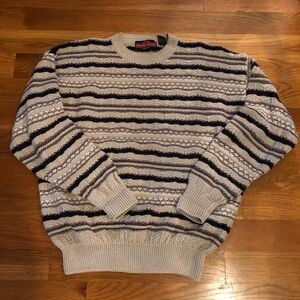 Sale!!Men's Striped Crewneck Sweater in Black and Gray